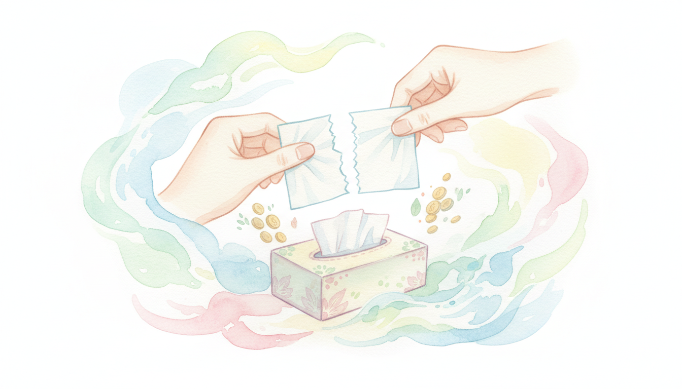 ティッシュを半分にすると本当に節約できるんです