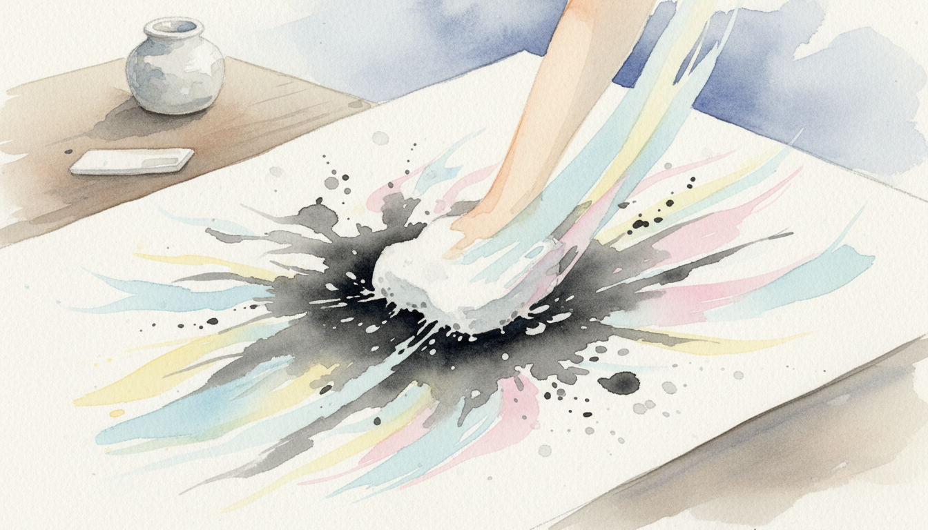 墨汁のシミは物理的な力で落とせる