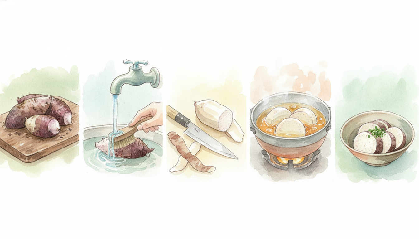 里芋の下処理は5つのステップで完成します